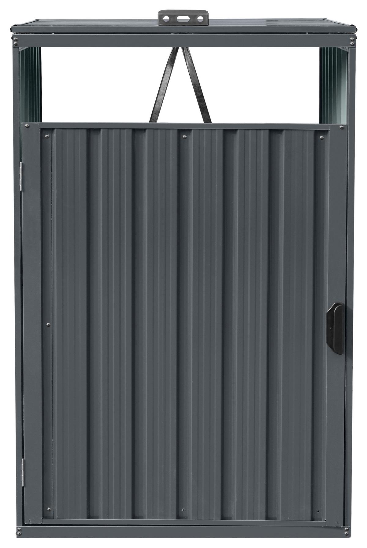 Mülltonnenbox A093.010.10 - Anthrazit, KONVENTIONELL, Metall (80/80/122cm) - Ambia Garden