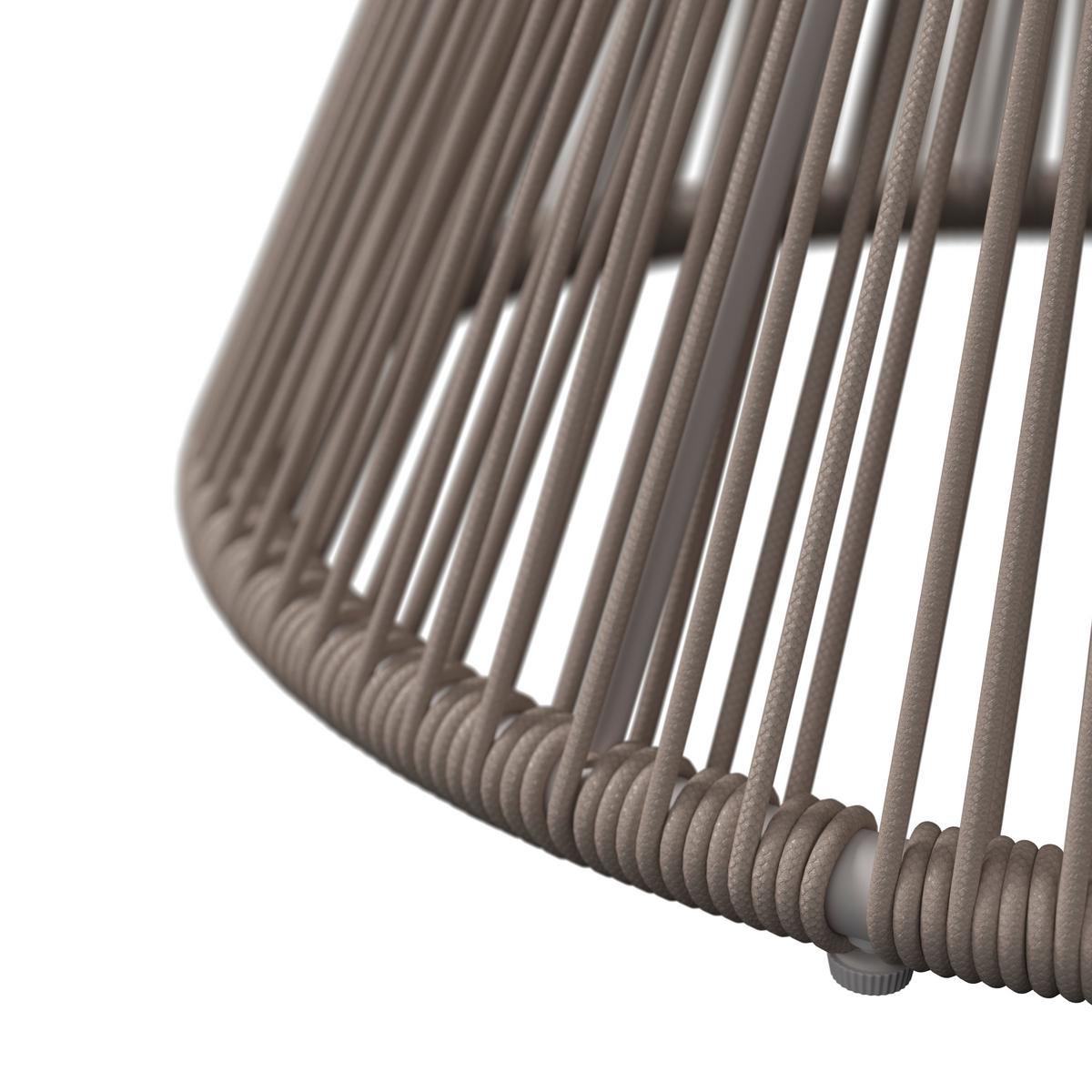 Gartenbeistelltisch Palma - Hellbraun/Grauweiß, MODERN, Glas/Textil (56/48/56cm) - Beldano