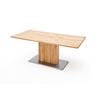 Esstisch Eiche Greta 160x90 cm Eichefarben/Edelstahlfarben - Edelstahlfarben/Eichefarben, Design, Holz/Holzwerkstoff (160/90/77cm) - Livetastic