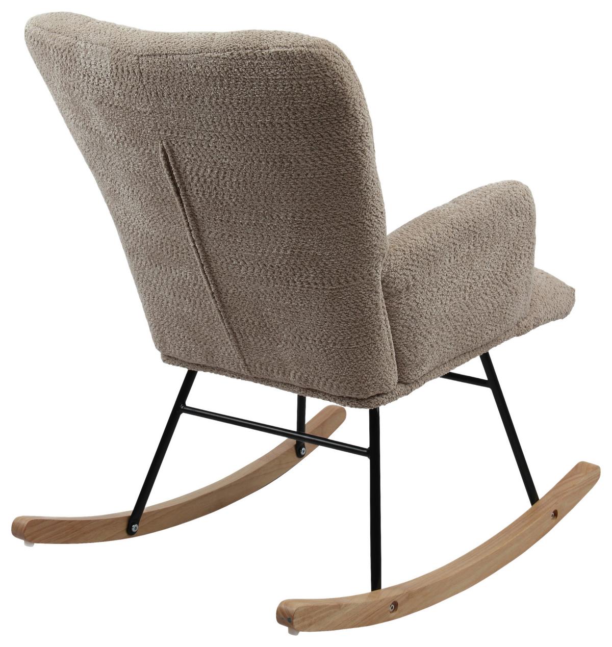 Schaukelstuhl Viktor Braun B: 62 cm - Naturfarben/Braun, Basics, Holz/Textil (62/90/52cm) - P & B