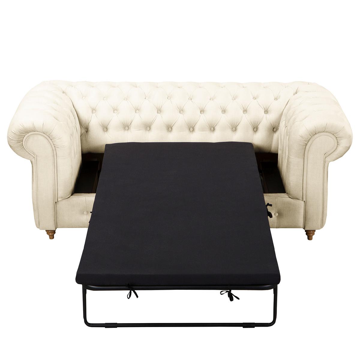 Schlafsofa Laura Cremen, B: 190cm - Creme/Braun, Design, Textil (190/74/91cm) - P & B