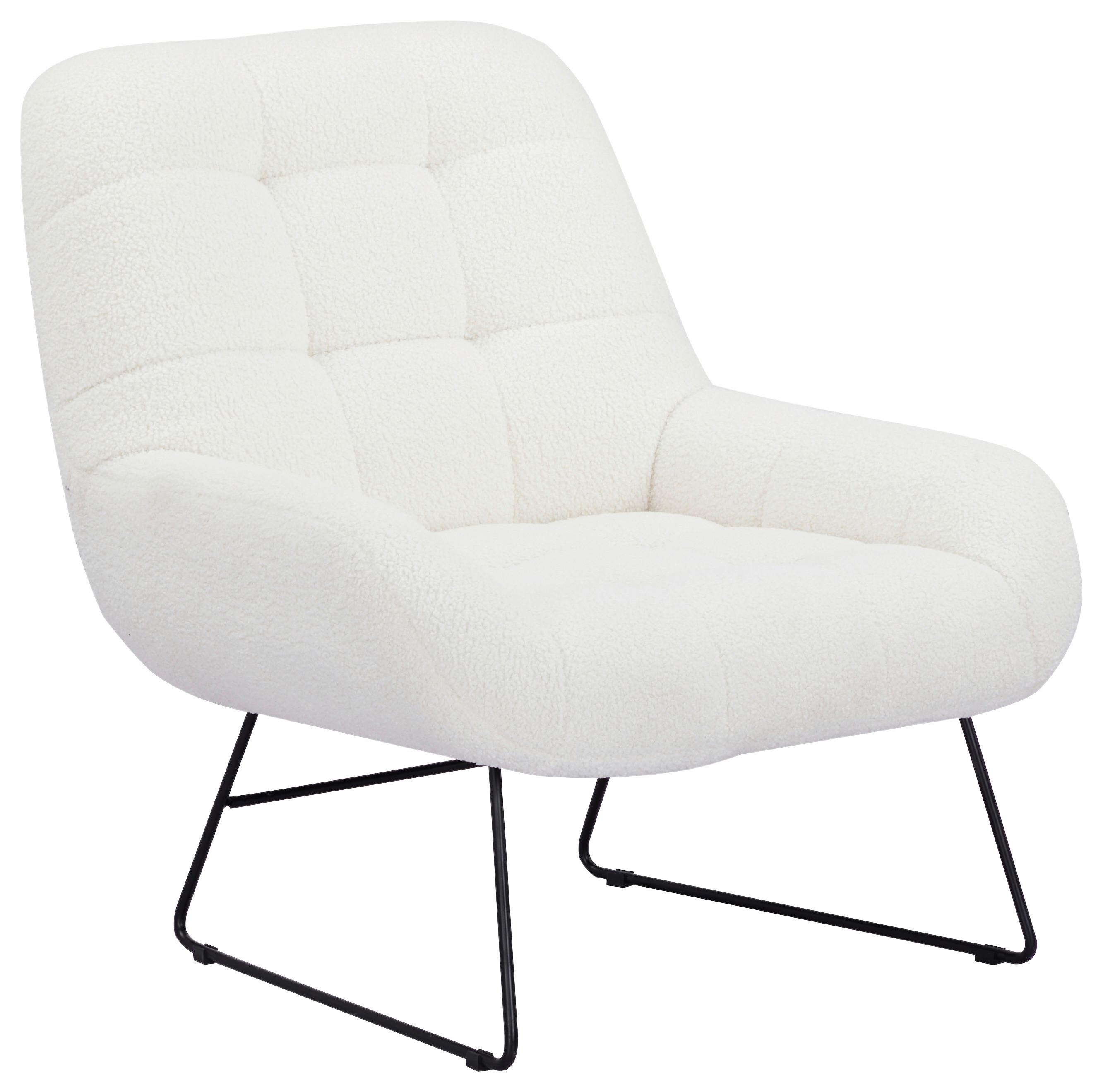 Kreslo DOT, biela, max. 120 kg - čierna/biela, Basics, kov/drevo (81/86/83cm) - Livetastic