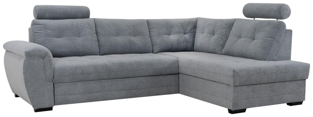 Rohová sedačka FALCO, pravá, sivé mikrovlákno - čierna/sivá, Konventionell, textil/plast (251/183cm) - Ondega