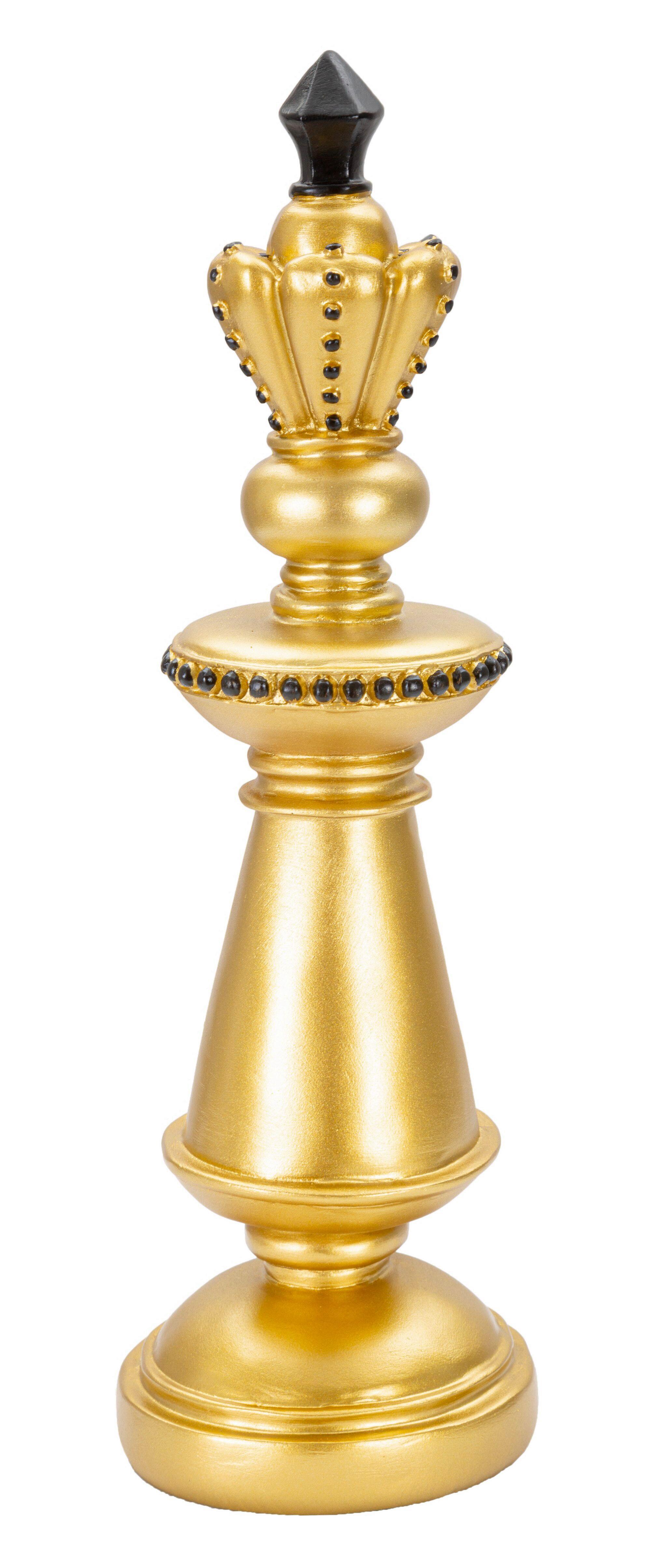 Skulptur Gold And Black King B: 11 cm - Goldfarben/Schwarz, Basics, Kunststoff (11/32.5/11cm)