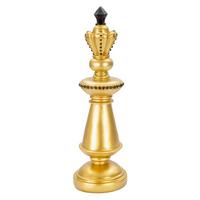 Skulptur Gold And Black King B: 11 cm - Goldfarben/Schwarz, Basics, Kunststoff (11/32.5/11cm)