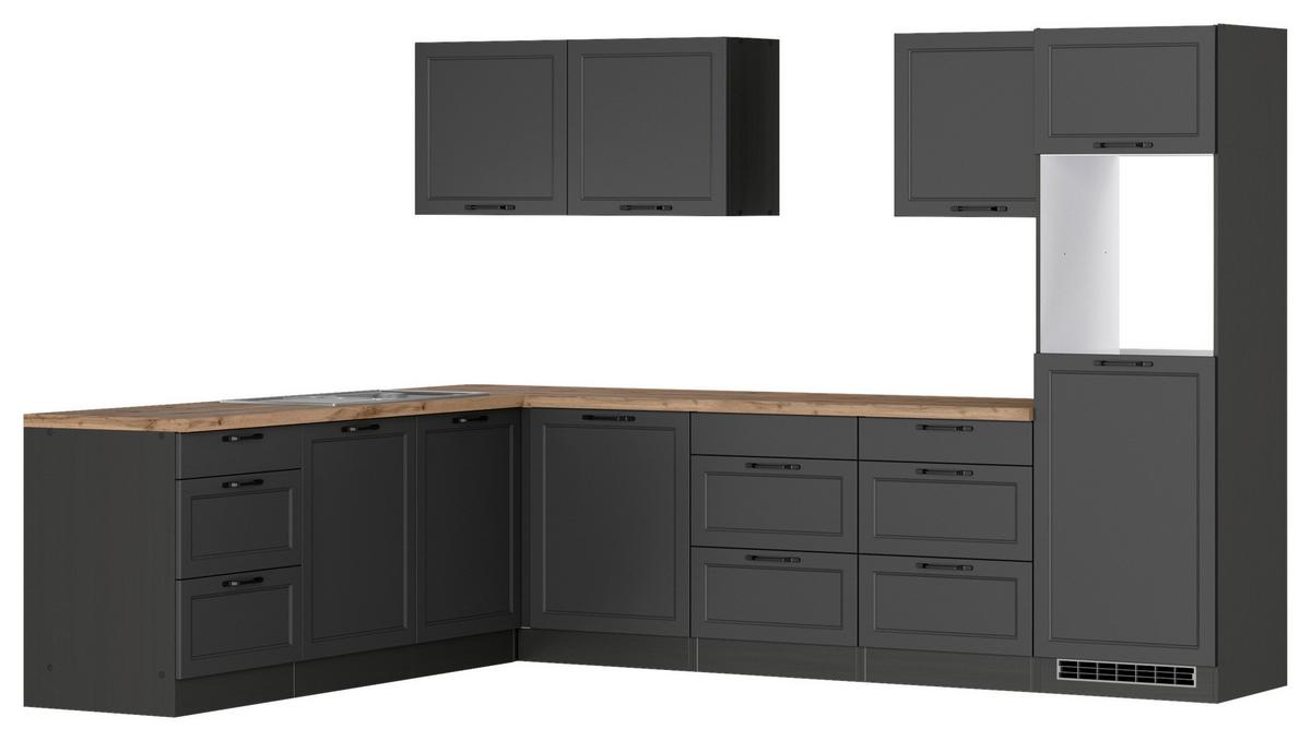 Eckküche Meran Ohne Geräte 240x300 Cm Grau/eiche Dekor - Eiche Wotan/Grau, LIFESTYLE, Holzwerkstoff (240/300cm) - Held