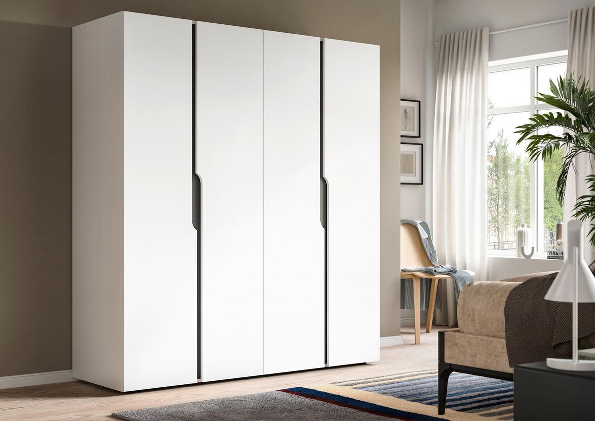 DREHTÜRENSCHRANK Anga Weiß B: 160cm - Weiß, MODERN, Holzwerkstoff (160/180/51cm) - MID.YOU
