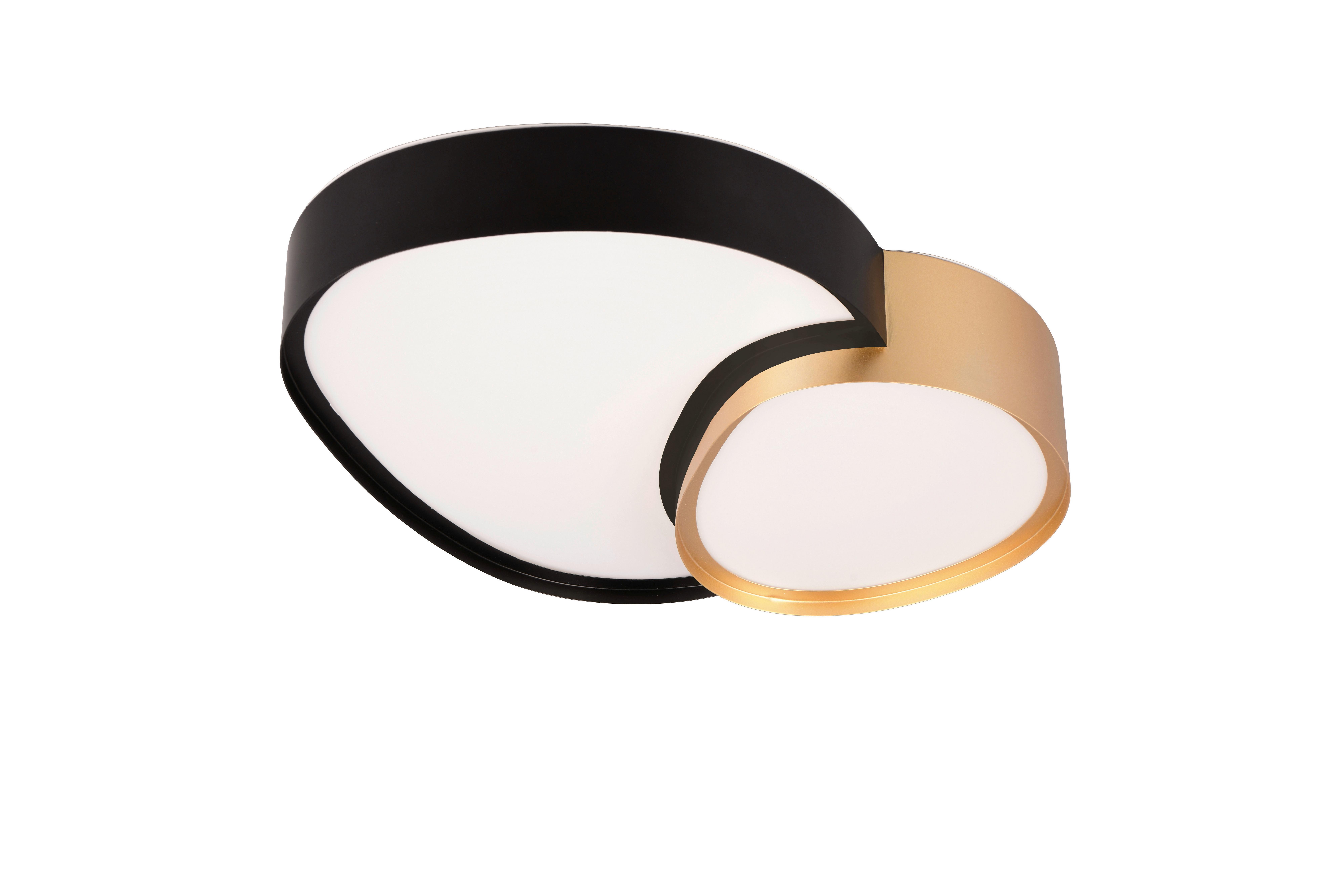 LED-Deckenleuchte 647510280 Rise - Goldfarben/Schwarz, Basics, Metall (11,5/43,5/36cm)