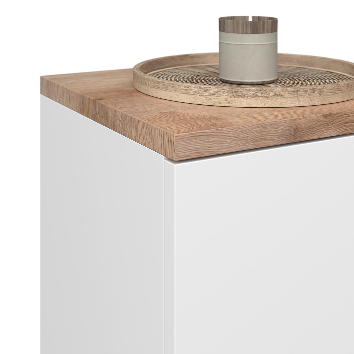 Unterschrank Marbella B: 40 cm Weiß/Eiche Dekor - Weiß, MODERN, Holzwerkstoff (40/81,2/35cm)