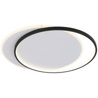 LED-Deckenleuchte Rosalia L: 55 cm Rund - Schwarz/Weiß, MODERN, Kunststoff/Metall (55/48,5/6cm) - Luca Bessoni