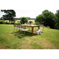 Gartengarnitur 7--teilig. Holz/Metall/Textil - Sandfarben/Anthrazit, Basics, Holz/Textil (180/78/90cm) - Gardenson