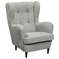 Ohrensessel Oskar Webstoff Silber - Silberfarben/Schwarz, Basics, Holzwerkstoff/Textil (78/102/98cm) - MID.YOU