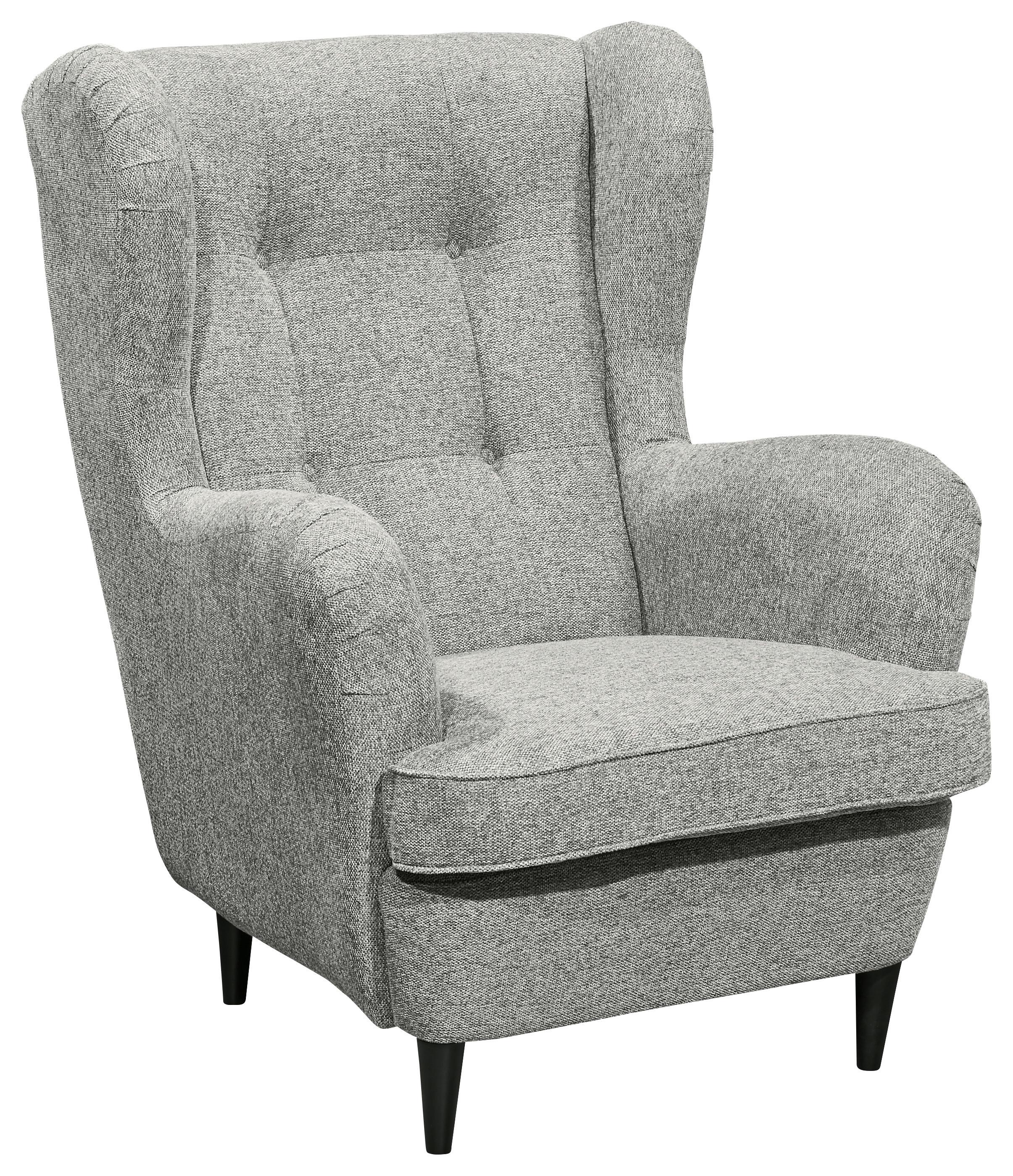 Ohrensessel Oskar Webstoff Silber