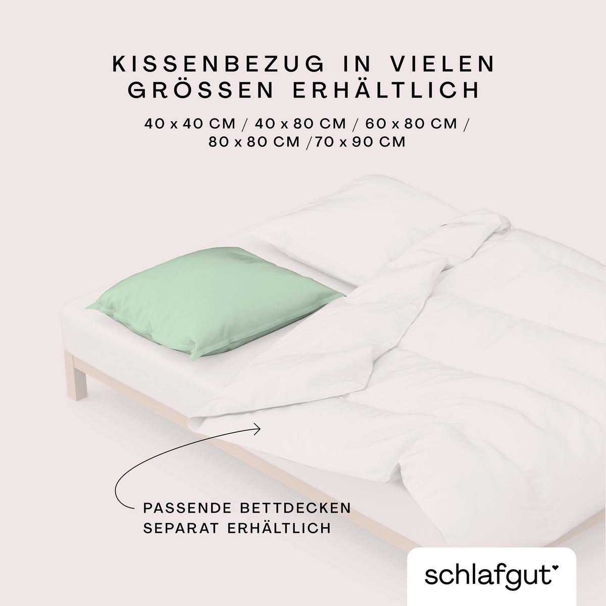 Kopfpolsterbezug Woven Satin - Hellgrün, Basics, Textil (70/90cm) - Schlafgut