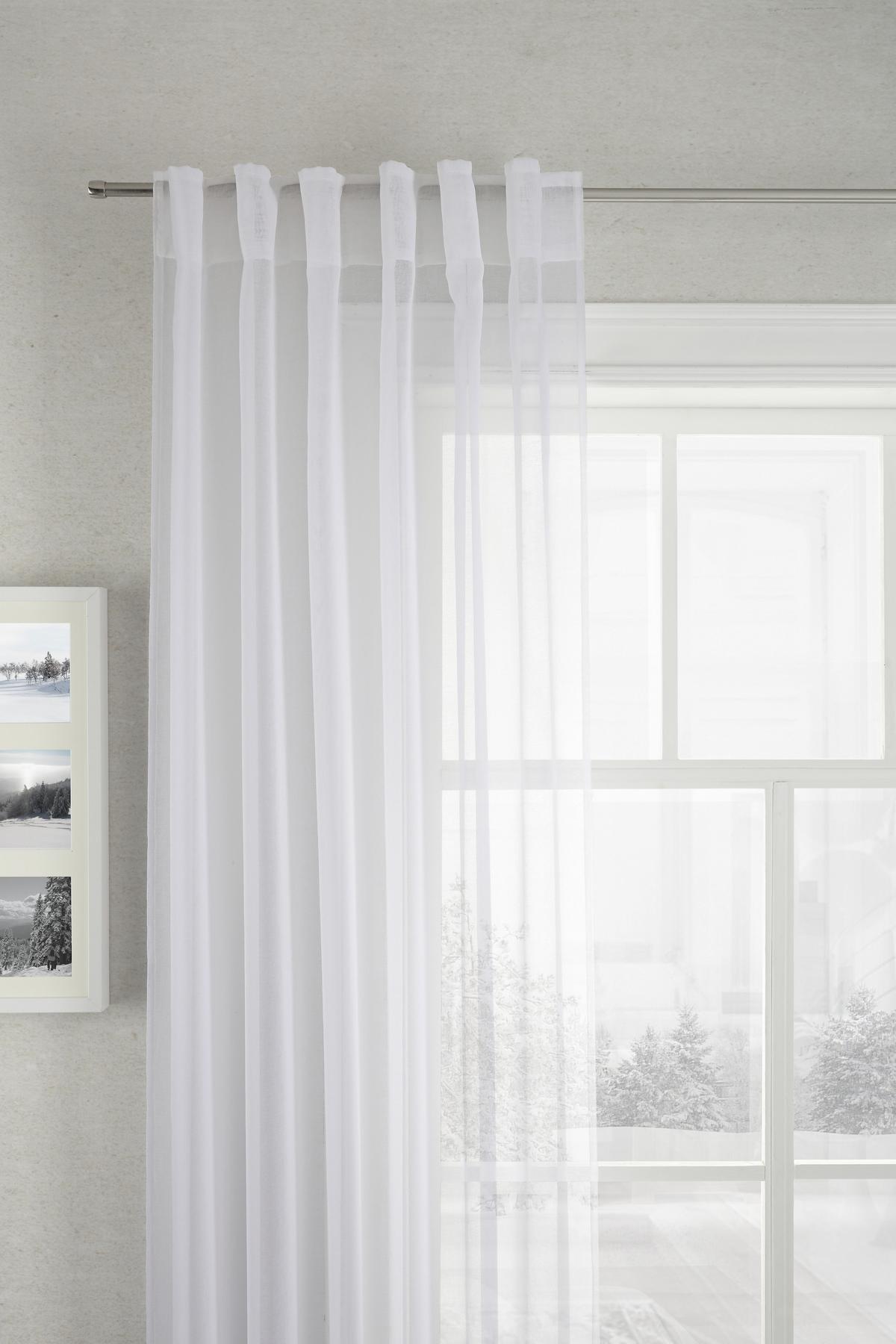 HOTOVÝ ZÁVES Tosca, 2x140/245cm, biela - biela, textil (140/245cm) - Modern Living