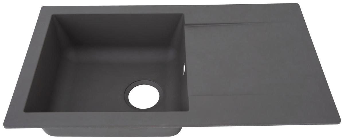 Spüle Respekta Denver Kunststein Bxt: 78x43,5 cm - Grau, Trend, Glas/Kunststoff (78/17/43,5cm) - Respekta