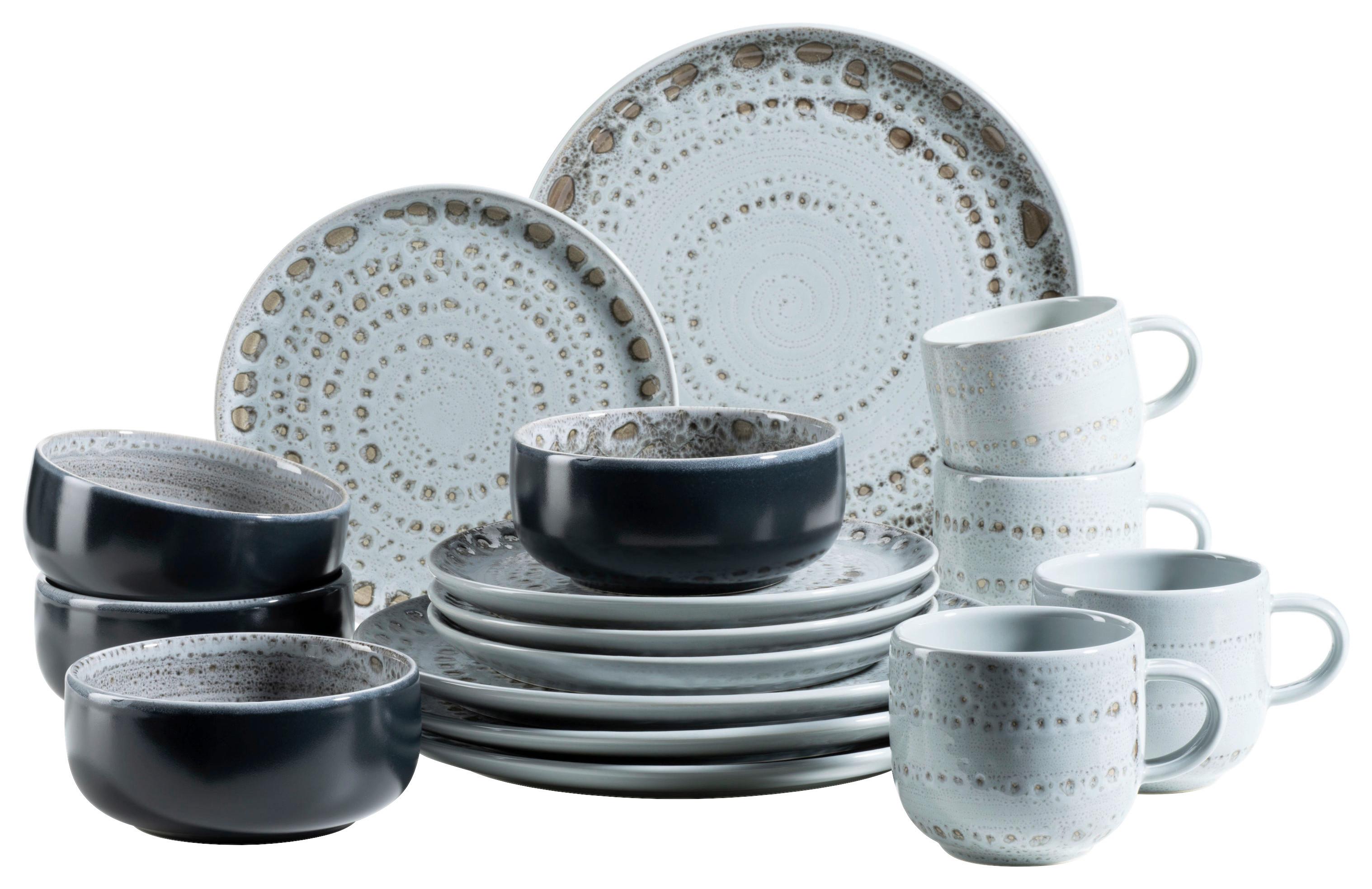 Kombiservice Spicy Grau 16-teilig - Grau, Basics, Keramik - Mäser