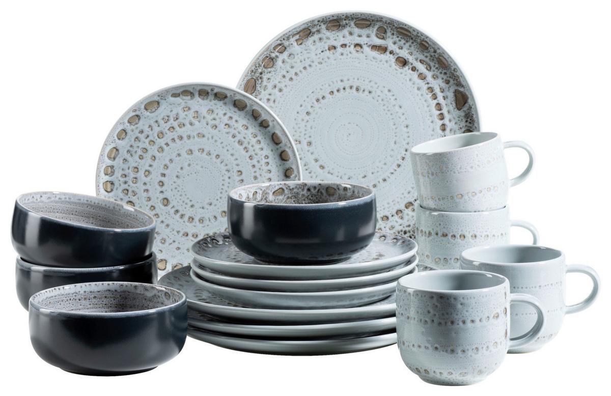 Kombiservice Spicy Grau 16-Teilig - Grau, Basics, Keramik - Mäser