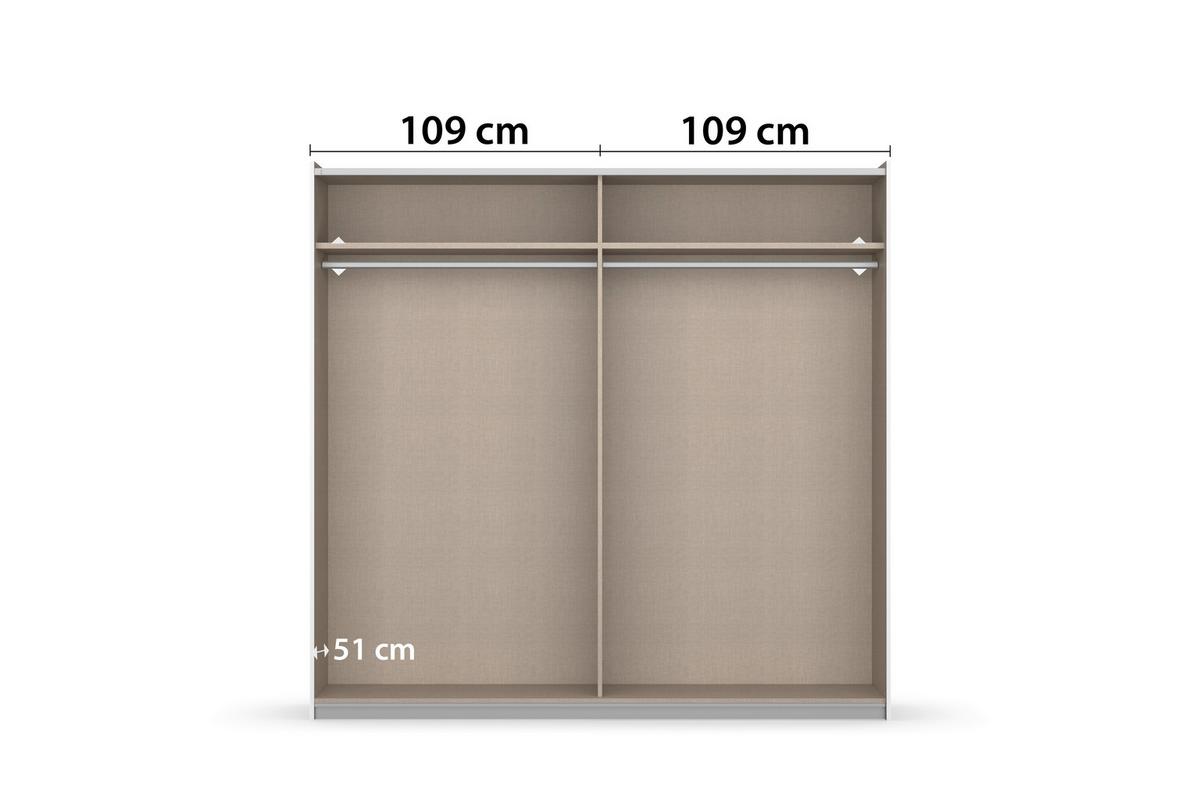Schwebetürenschrank Neo Grau Eiche Artisan Dekor - Alufarben/Eiche Artisan, MODERN, Holzwerkstoff (218/210/59cm) - Rauch Möbel