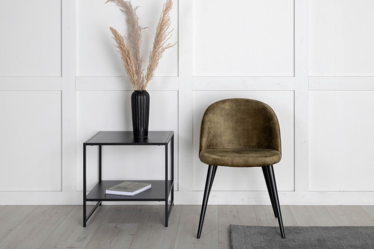 Stuhl-set Velvet Schwarz/grün B: 57 Cm - Schwarz/Grün, Design, Textil/Metall (57/76.5/50cm) - Livetastic