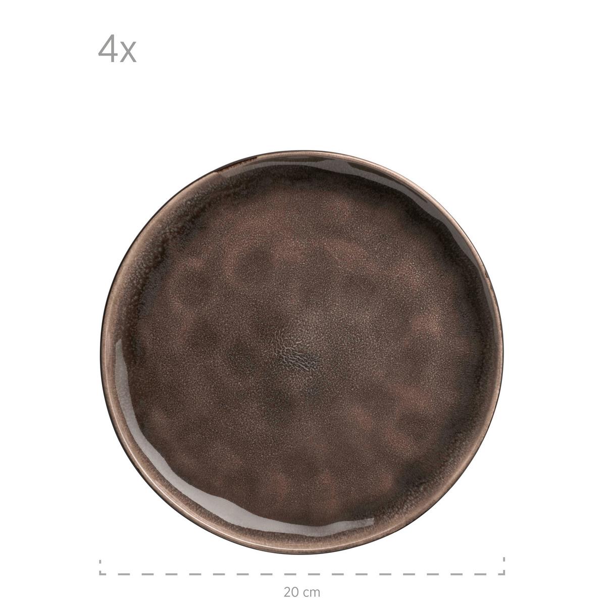 Kombiservice Niara Organic 4 Personen Geschirr Set - Schwarz/Braun, Basics, Keramik - Mäser