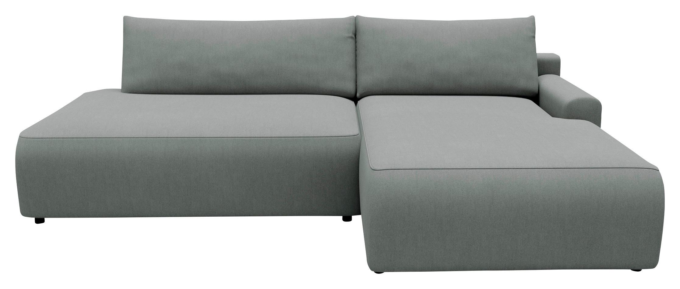 Eckschlafsofa Prag, Grau S: 253x167 cm - Schwarz/Grau, MODERN, Textil (253/167cm) - Trendmanufaktur