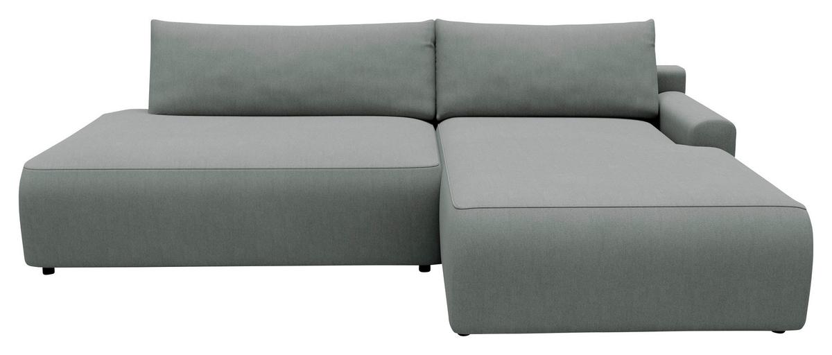 Eckschlafsofa Prag, Grau S: 253x167 cm - Schwarz/Grau, MODERN, Textil (253/167cm) - Trendmanufaktur