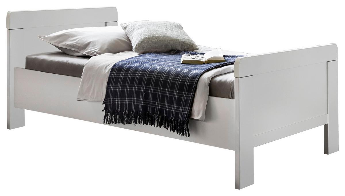 Bett 90x200 Nadja, Weiß - Weiß, KONVENTIONELL, Holzwerkstoff (90/200cm) - MID.YOU