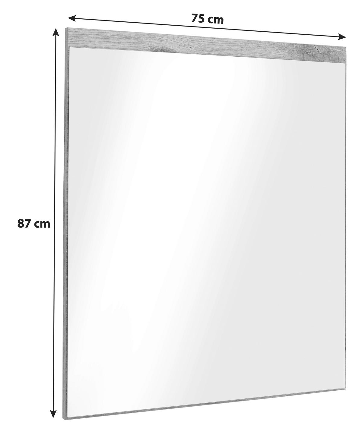 Wandspiegel 75x87 cm Rechteckig Holzrahmen - Eichefarben, MODERN, Glas/Holzwerkstoff (75/87/2cm)