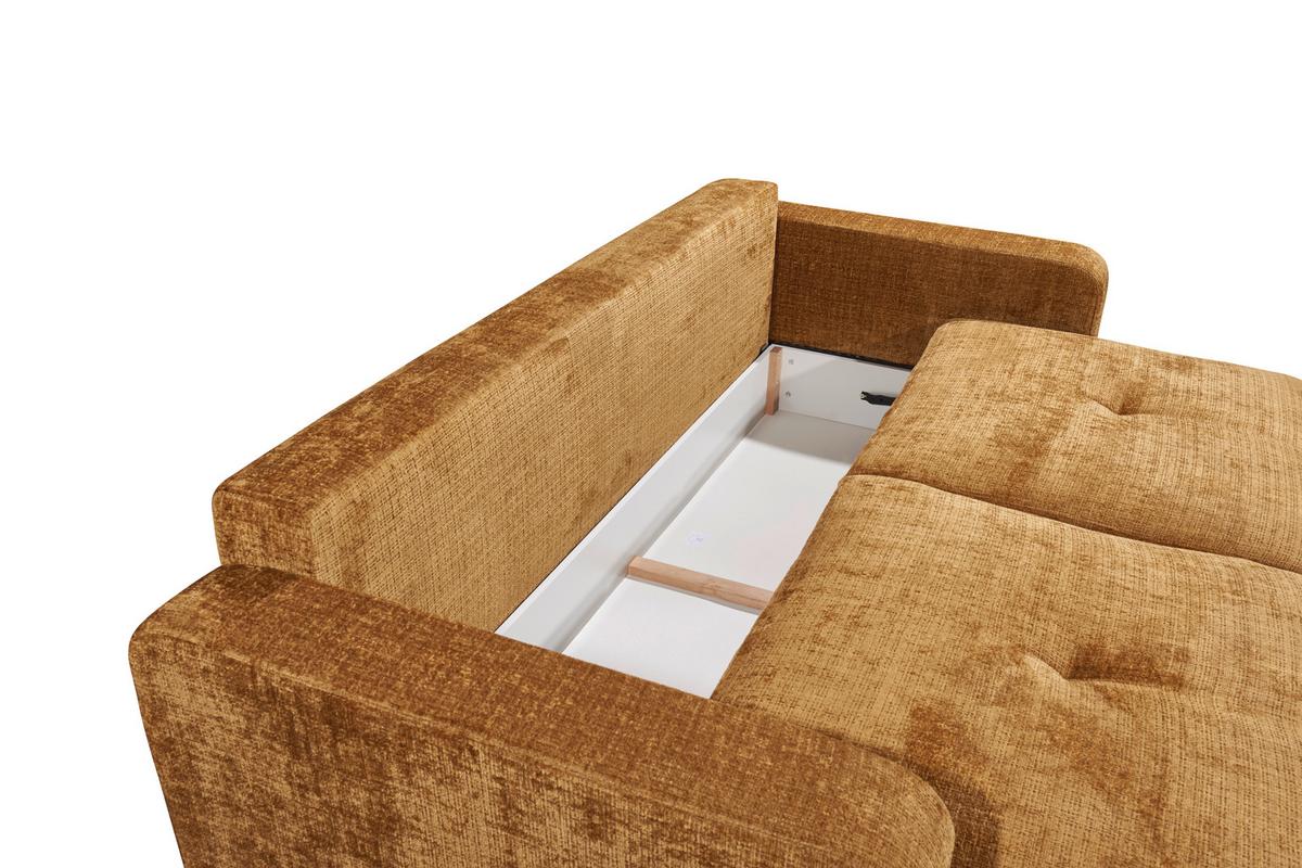 Schlafsofa Bullet Goldfarben B: 235 cm - Goldfarben/Schwarz, KONVENTIONELL, Textil (235/88/120cm) - MID.YOU