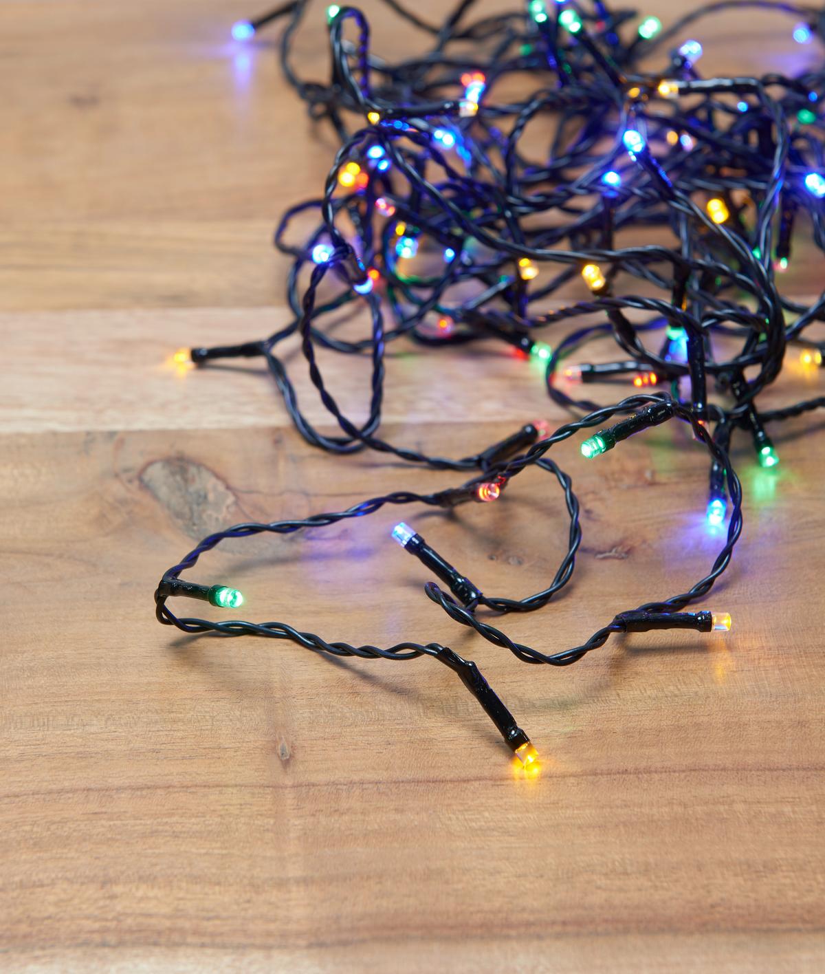 Lichterkette Robin Bunt L: 12,9 M inkl. Fernbedienung - Grün, ROMANTIK / LANDHAUS, Kunststoff (1290cm) - James Wood