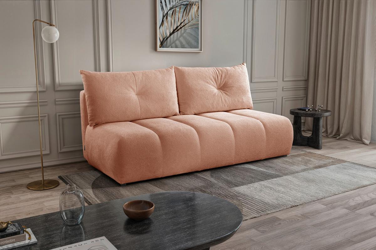 Schlafsofa Milo, Rosa B: 209 Cm - Creme/Schwarz, Design, Holz/Holzwerkstoff (209/100/103cm) - MID.YOU