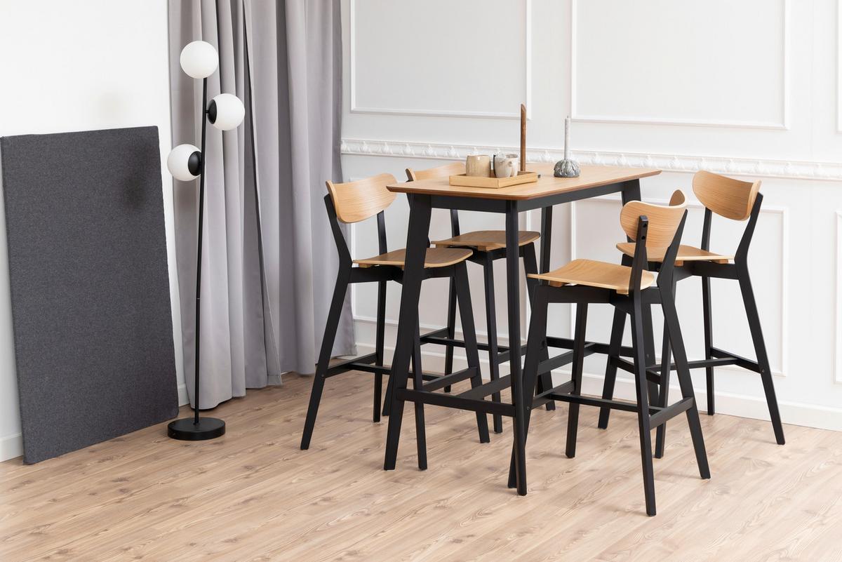 Barový stůl ROXBY - černá/barvy dubu, Trend, dřevo/kompozitní dřevo (120/105/60cm) - MID.YOU