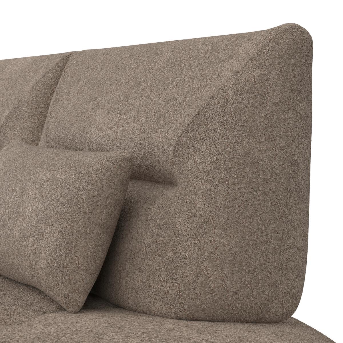 Dvoumístná pohovka BENNY, hnědé buklé, max. 360 kg - černá/hnědá, Moderní, kov/dřevo (224/85/114cm) - Bessagi Home