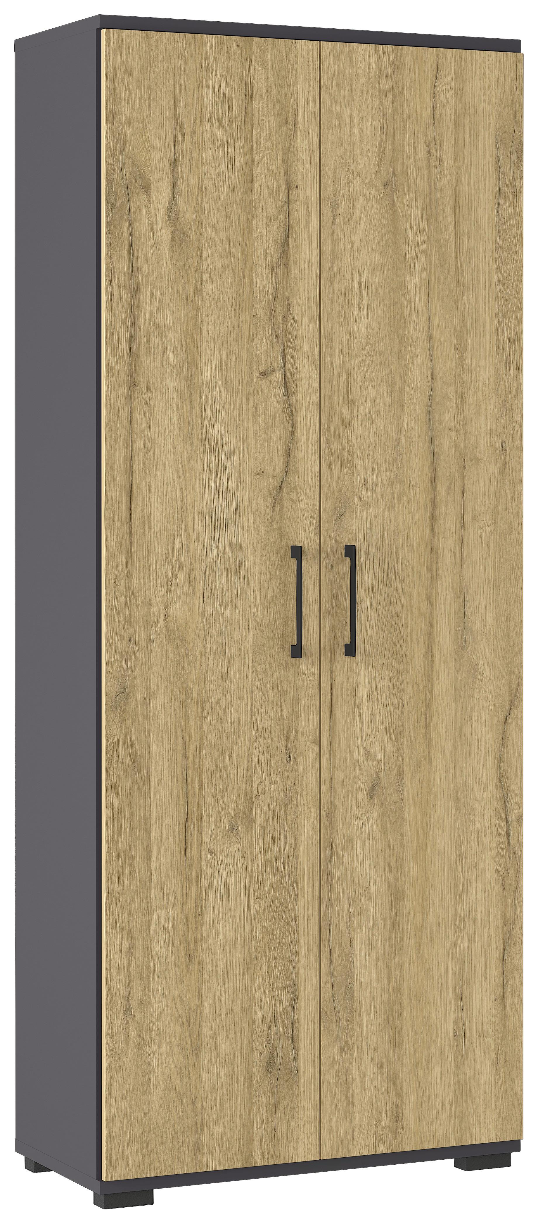 Aktenschrank Gw-Profi Eiche Dekor/Graphitfarben B: 80 cm - Eichefarben/Graphitfarben, KONVENTIONELL, Holzwerkstoff (80/200/40cm) - Germania