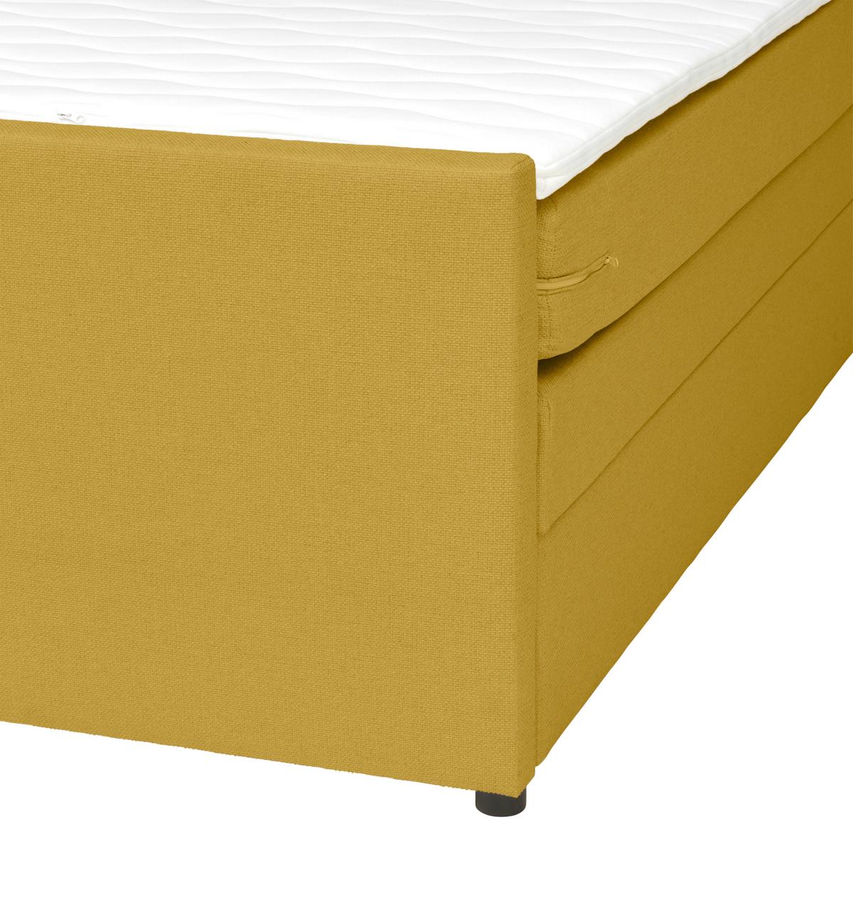 Boxspringbett Mit Bettkasten Nida 100x200 Cm Gelb - Gelb/Schwarz, MODERN, Holz/Textil (100/200cm) - MID.YOU
