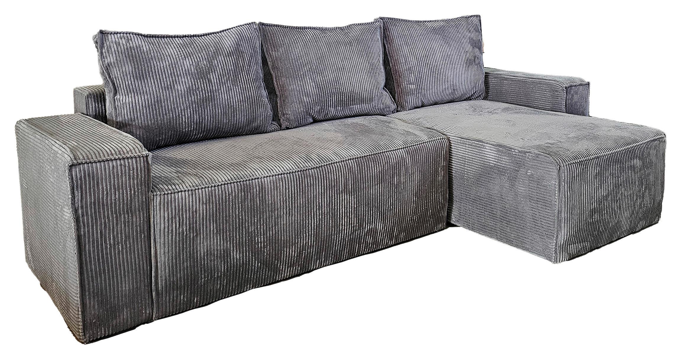 Sarokgarnitúra Denver - szürke, Modern, faalapú anyag/textil (230/140cm) - Best Price