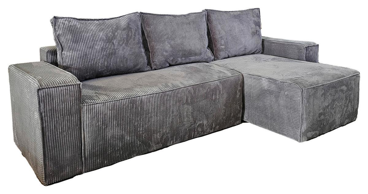 Sarokgarnitúra Denver - szürke, Modern, faalapú anyag/textil (230/140cm) - Best Price