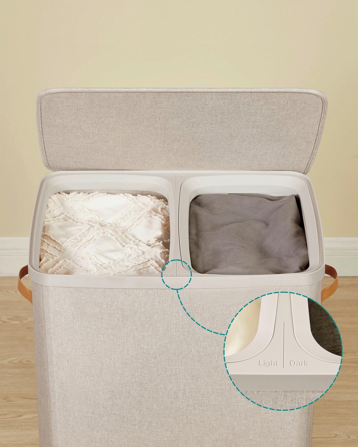 Wäschekorb Cappuccino B: 56 cm - Cappuccino, Basics, Papier/Holzwerkstoff (56/75/40cm)