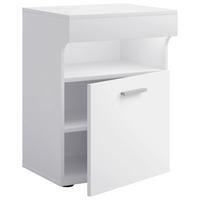 Nachtkästchen Weiß H: 61 cm Slepal - Schwarz/Weiß, MODERN, Holzwerkstoff (45/61/39cm) - MID.YOU