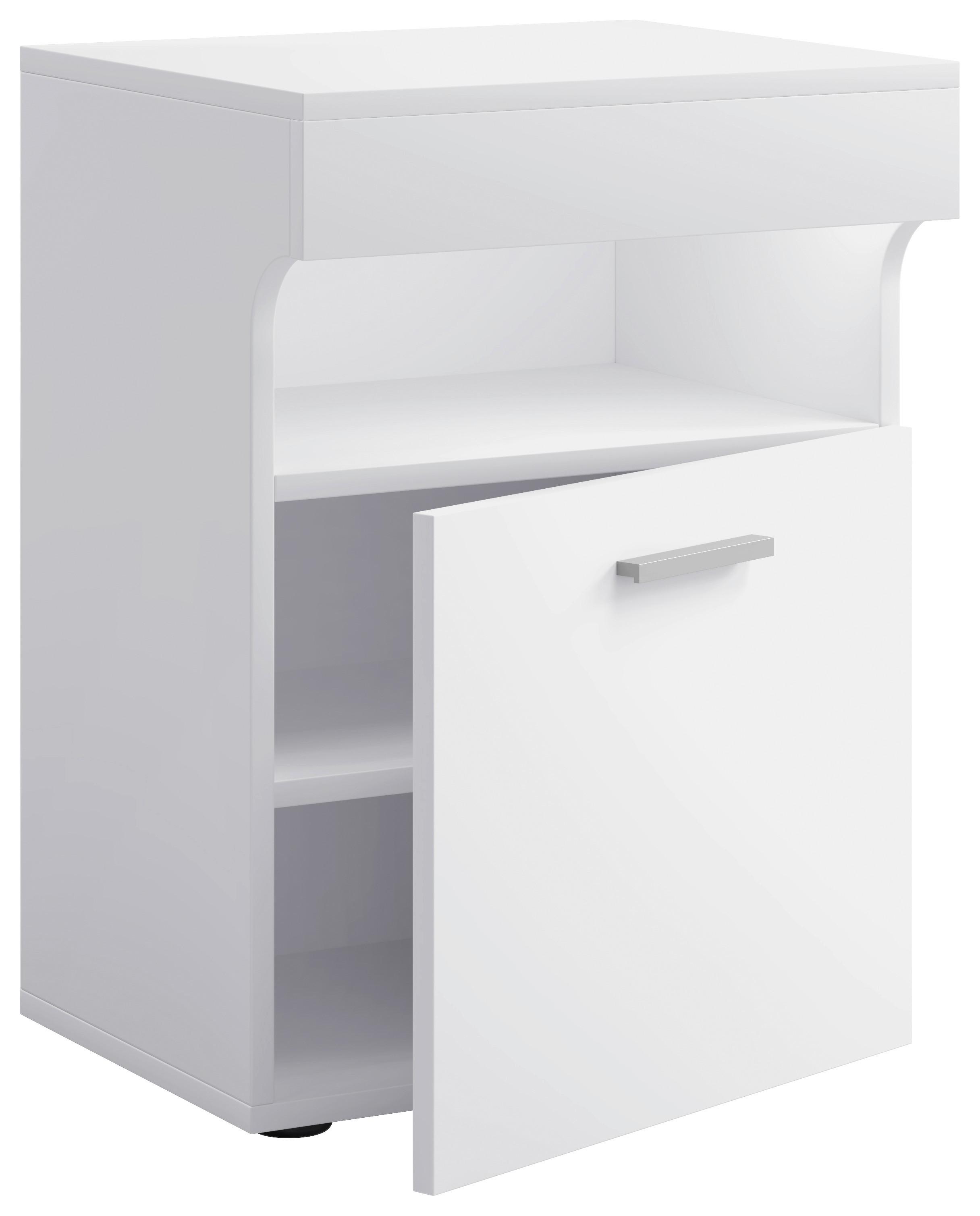 Nachtkästchen Weiß H: 61 cm Slepal