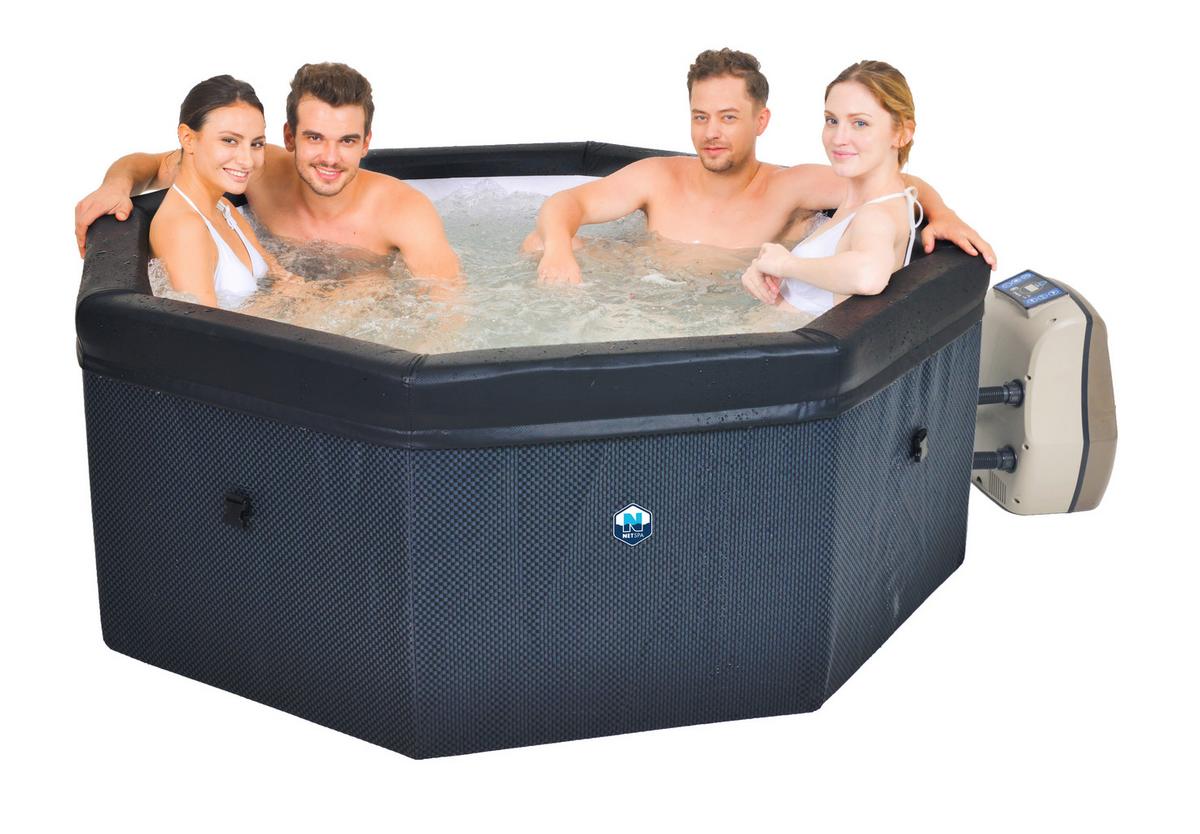 Whirlpools Metall/Kunststoff Netspa Ø 193 X H 73 cm - Schwarz, Basics, Kunststoff/Metall (193/73cm)