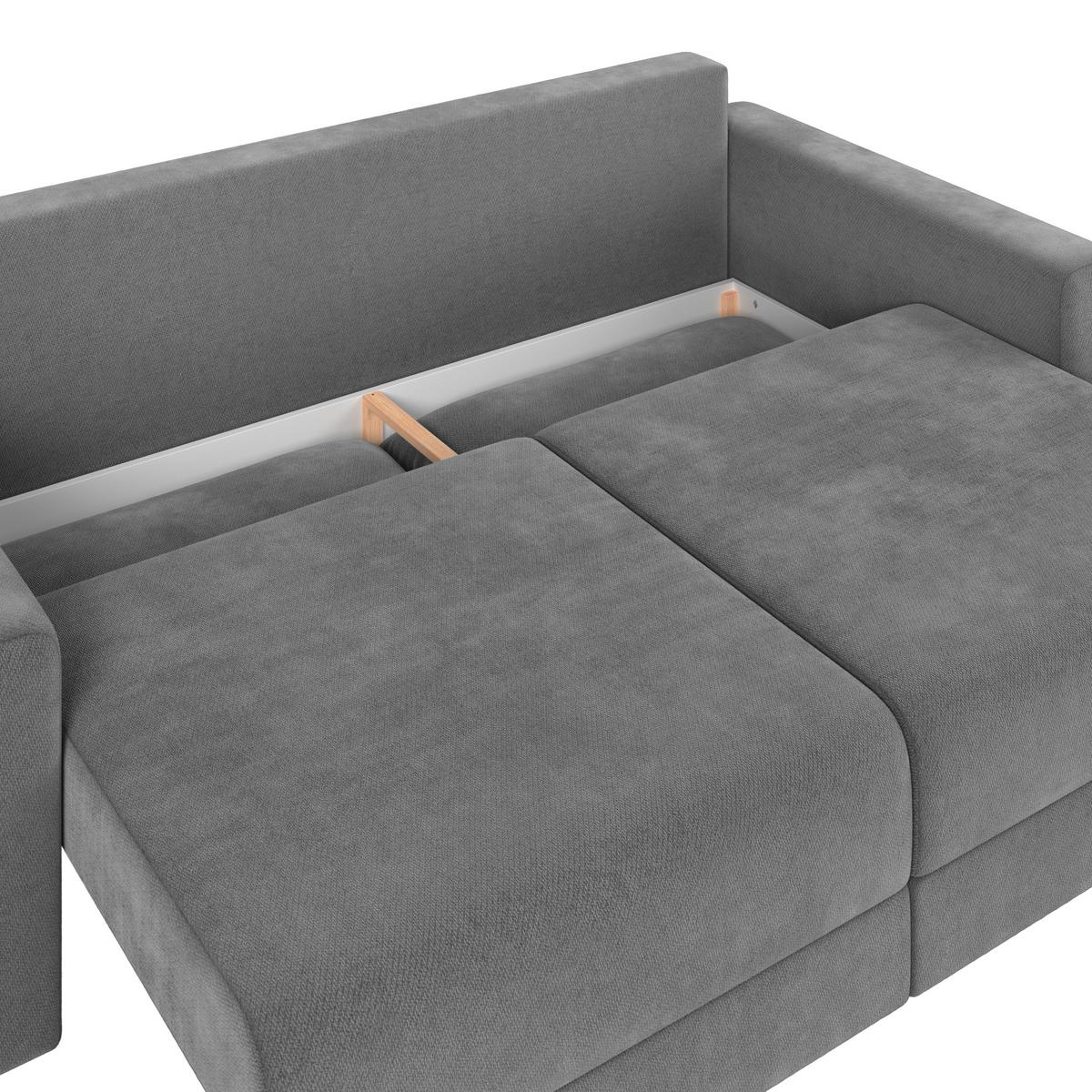 Megasofa Mega Chenille dunkelgrau, B: 255cm - Dunkelgrau/Schwarz, Trend, Textil (255/94/126cm) - Luca Bessoni
