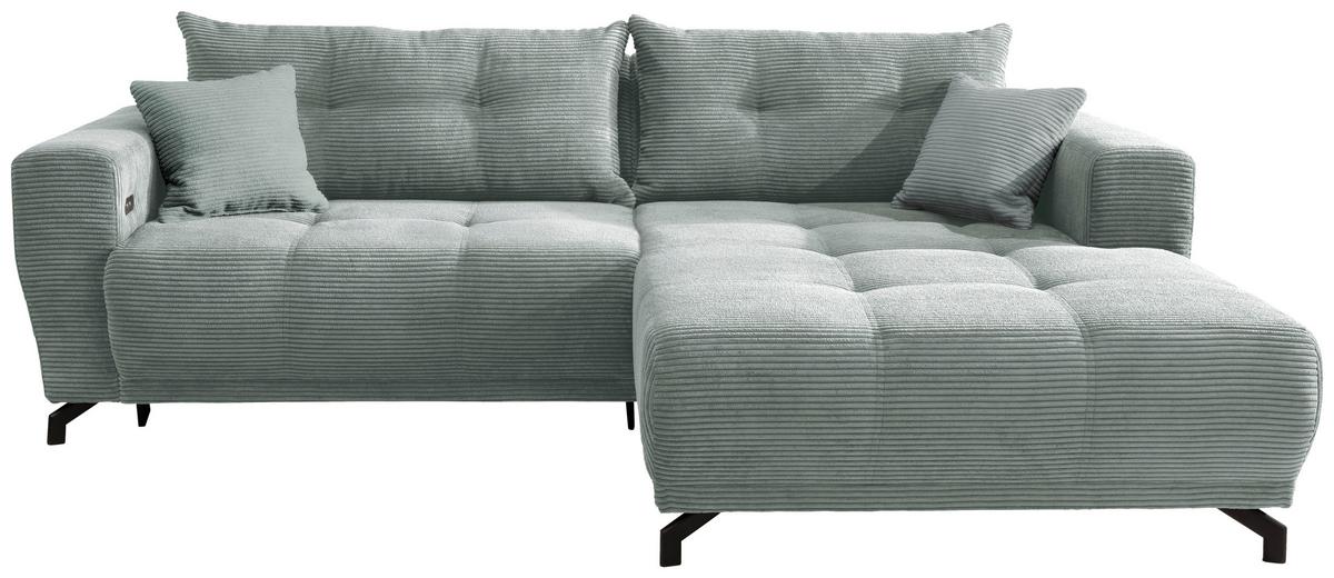 Ecksofa Restato Hellblau S: 246/177 Cm - Schwarz/Hellblau, MODERN, Holz/Textil (246/177cm) - MID.YOU