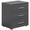 Nachtkästchen Smart 3 Graphit/graphit  H: 54 Cm - Anthrazit/Grauweiß, Basics, Holzwerkstoff (50/54/35cm)