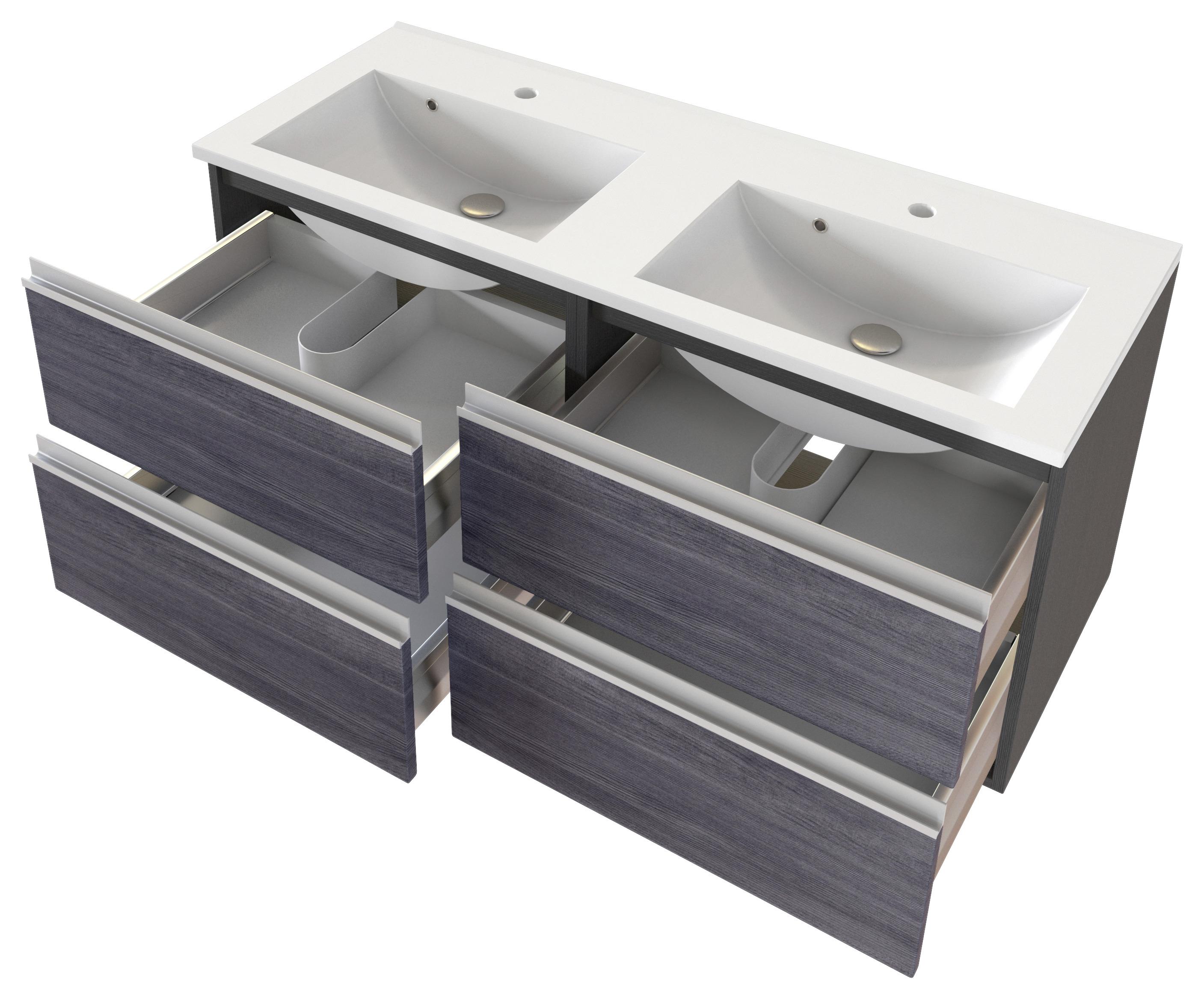 MID.YOU Waschtisch Mit Soft-Close Arezzo B: 120cm, Graphit/Eiche