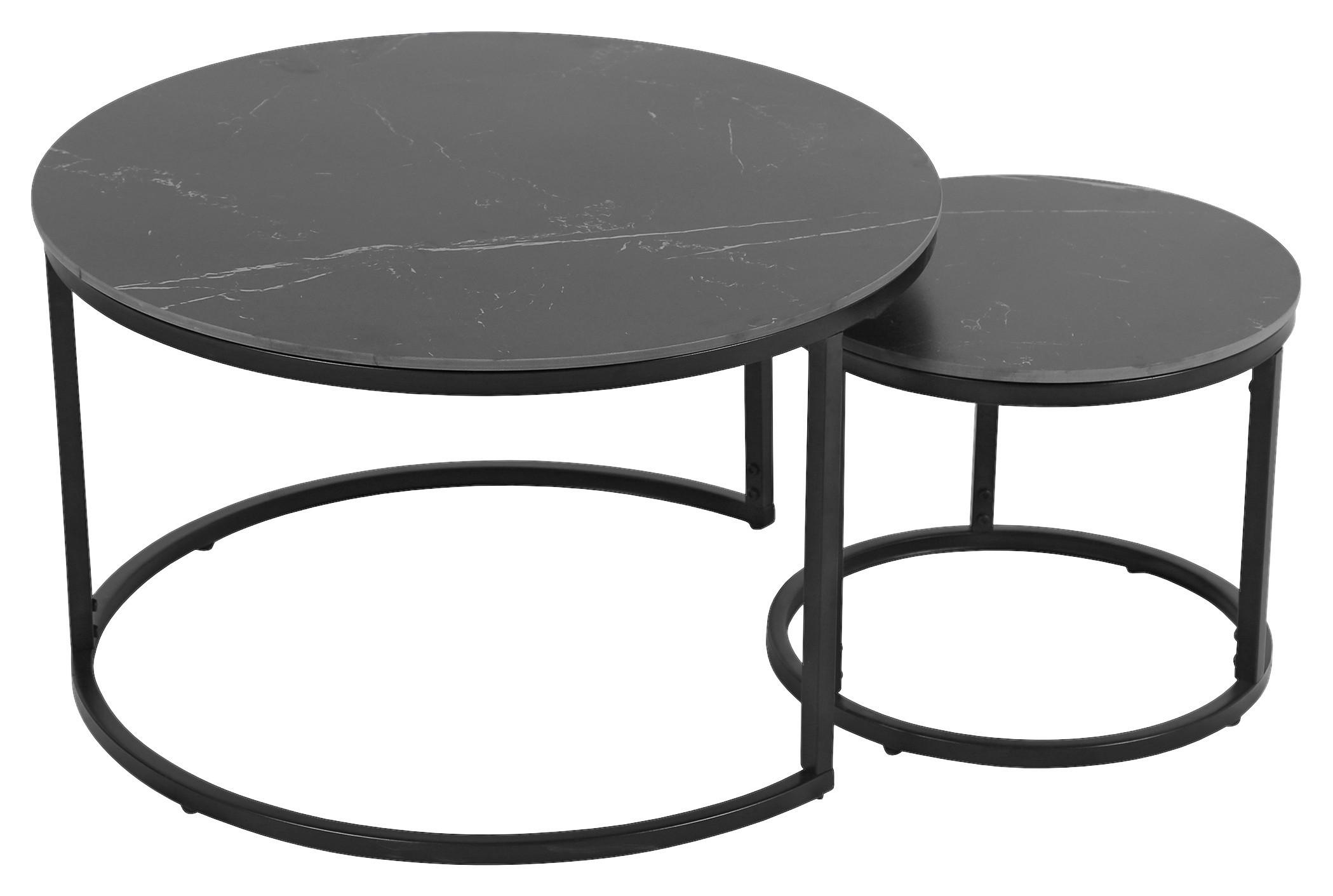 Couchtisch Seoul Keramik schwarz, B: 75cm - Schwarz, MODERN, Keramik/Metall (75/45/75cm)