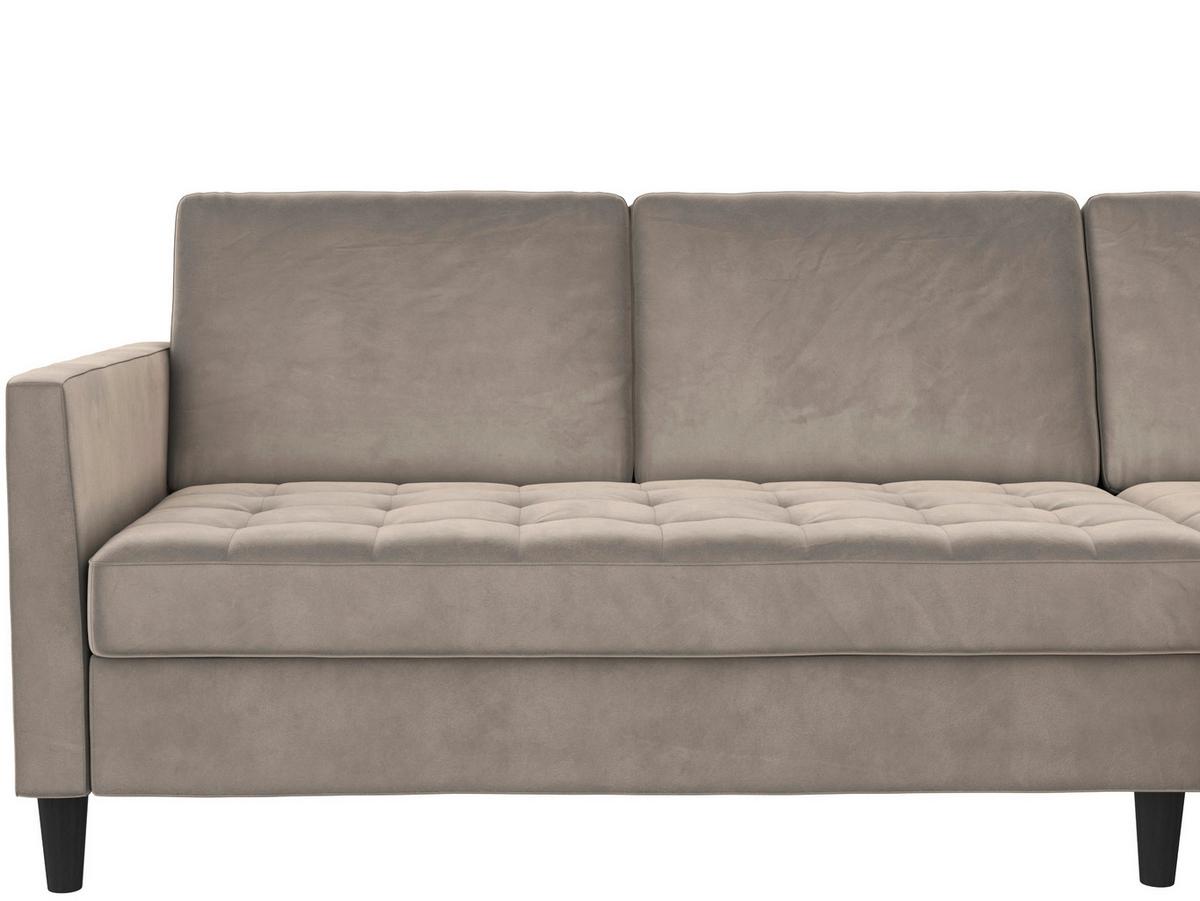 Ecksofa Palermo Taupe, mit Stauraum - Taupe/Schwarz, Basics, Textil (213/154cm) - Livetastic