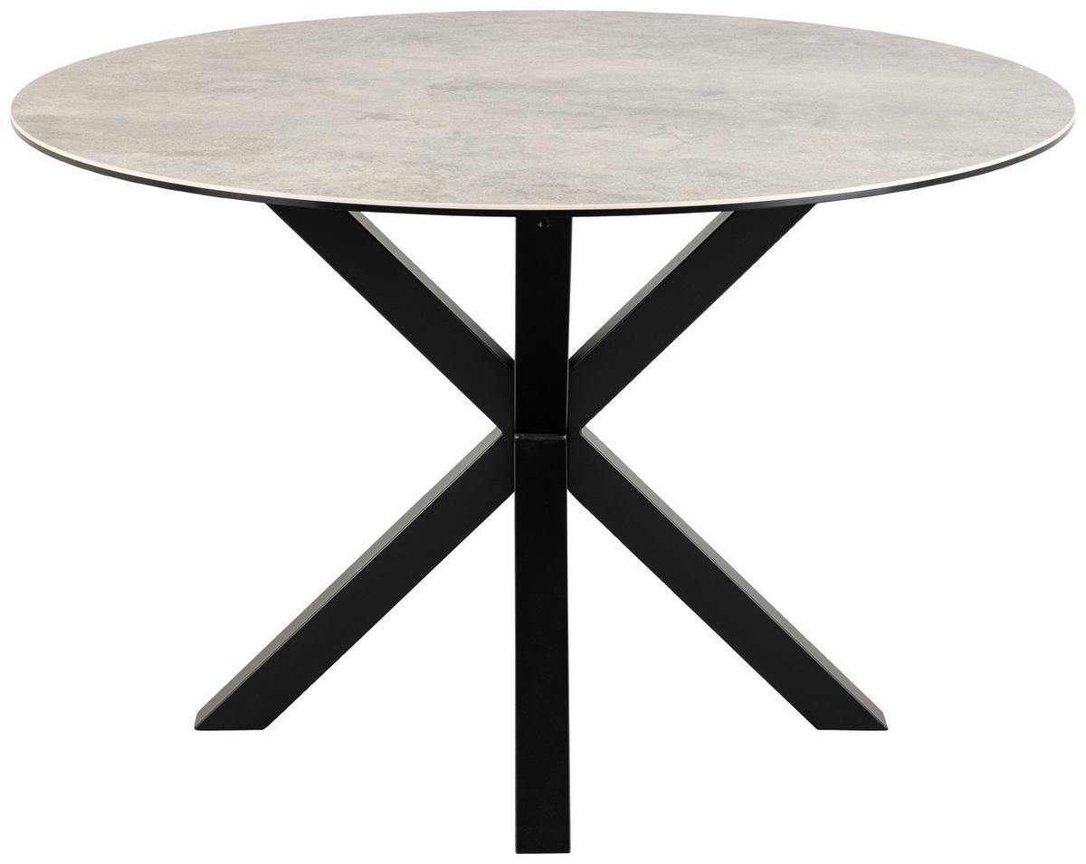 Esstisch Heaven 119x75,5cm Schwarz/Grau - Schwarz/Grau, Trend, Keramik/Metall (119/75,5cm) - MID.YOU