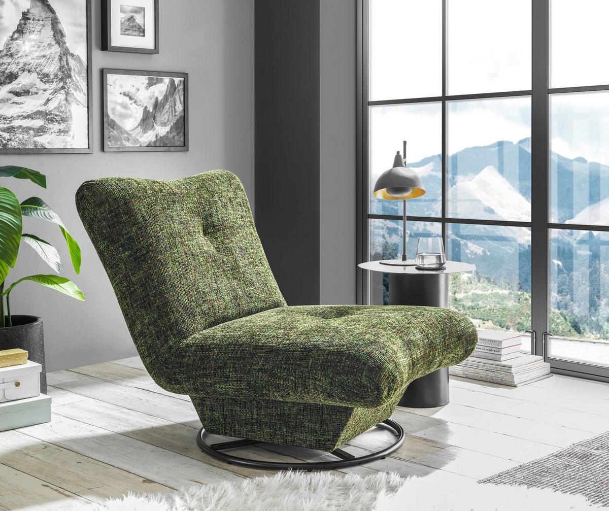 Sessel Maranello Dunkelgrün B: 96 cm - Dunkelgrün/Schwarz, KONVENTIONELL, Textil (96/75/93cm) - MID.YOU